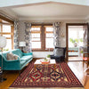 Saghari Kilim Area Rug Handmade Beige Floral 7x10 ft