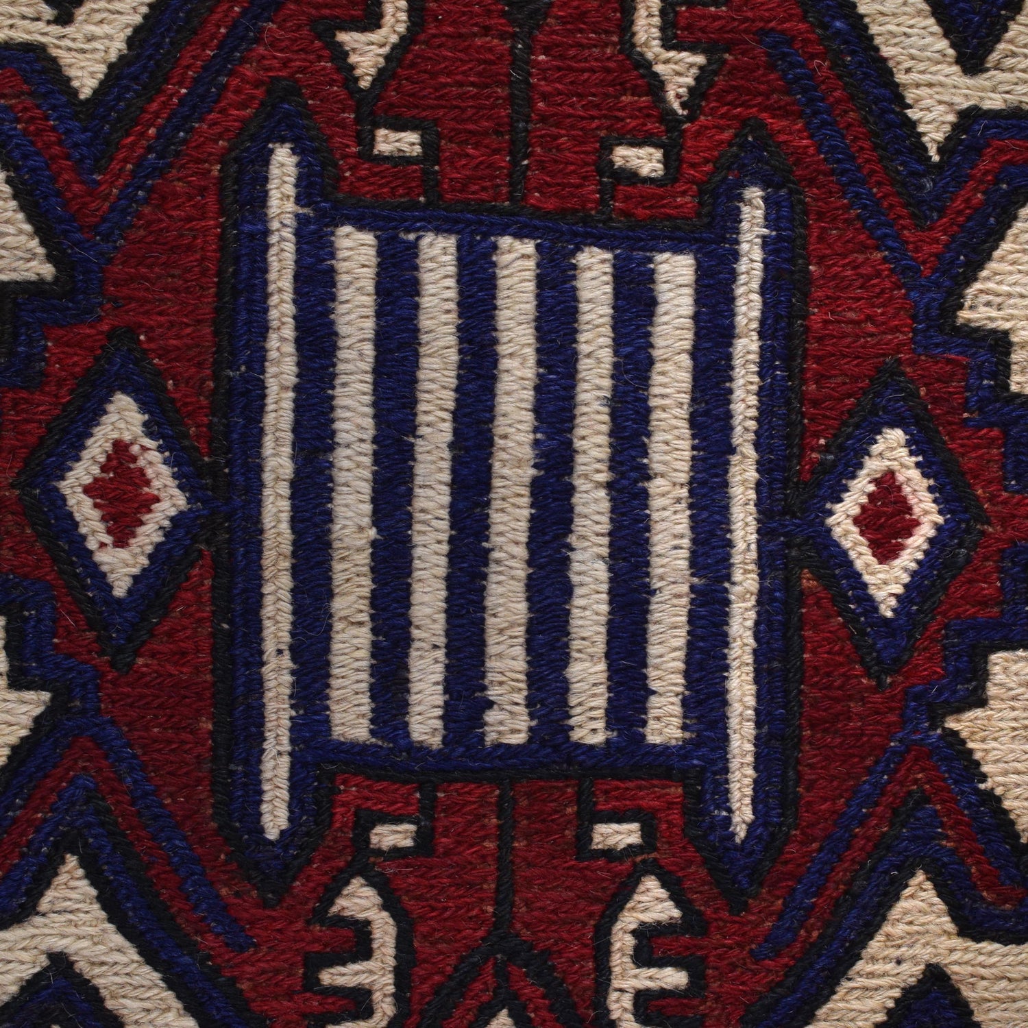 Saghari Kilim Area Rug Handmade Beige Geometric 7x10 ft