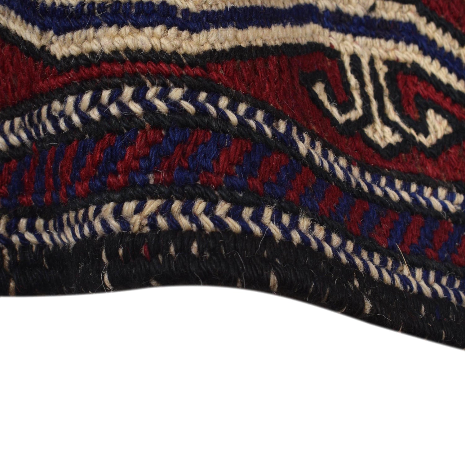 Saghari Kilim Area Rug Handmade Beige Geometric 7x10 ft