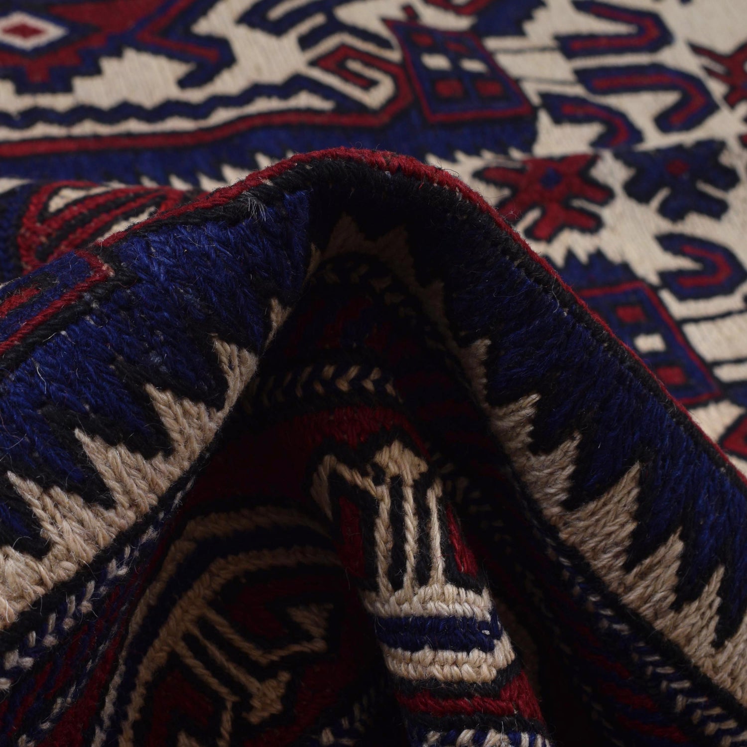 Saghari Kilim Area Rug Handmade Beige Geometric 7x10 ft