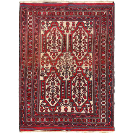 Saghari Kilim Area Rug Handmade Multi Geometric 6x9 ft