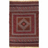 Maliki Kilim Area Rug Handmade Multi Geometric 4x6 ft