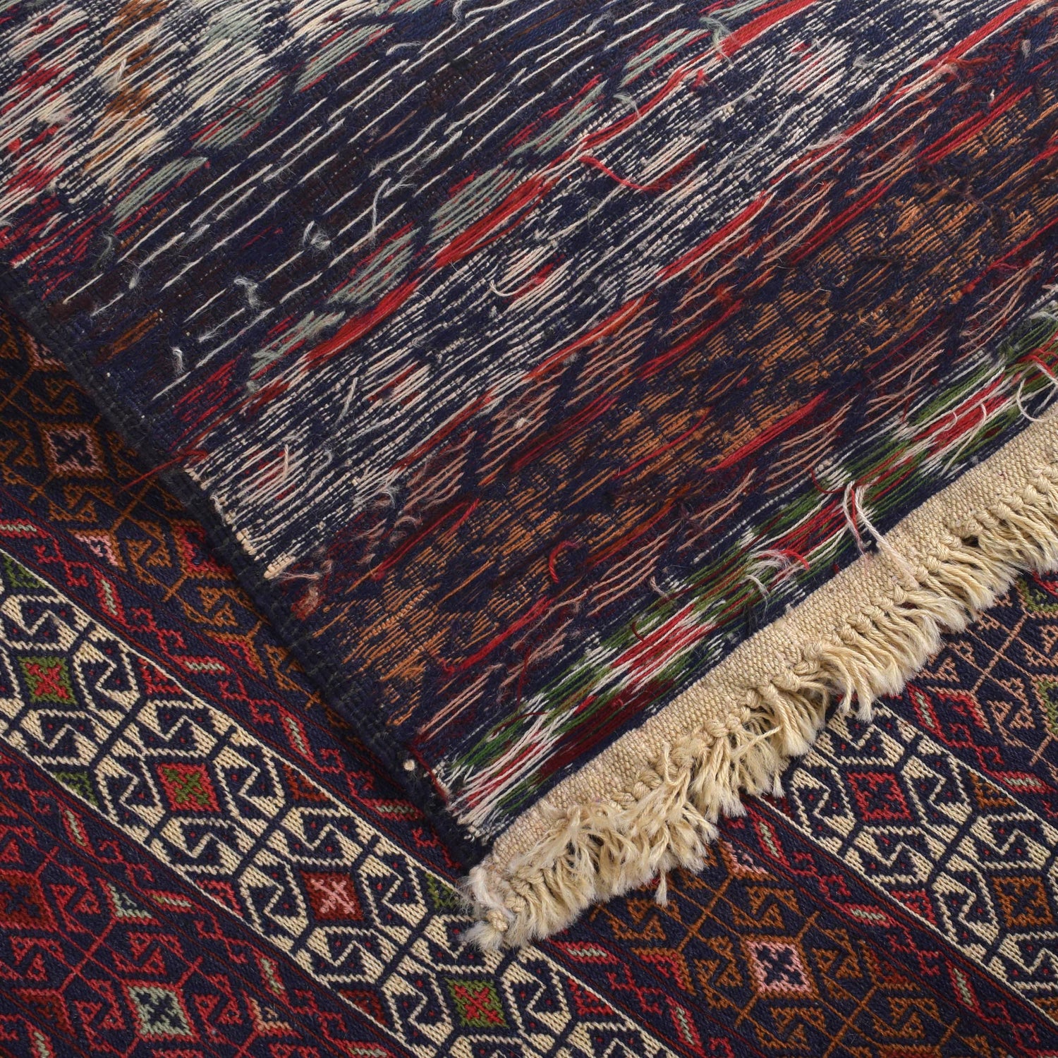 Maliki Kilim Area Rug Handmade Multi Geometric 4x6 ft