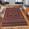 Maliki Kilim Area Rug Handmade Multi Geometric 4x6 ft