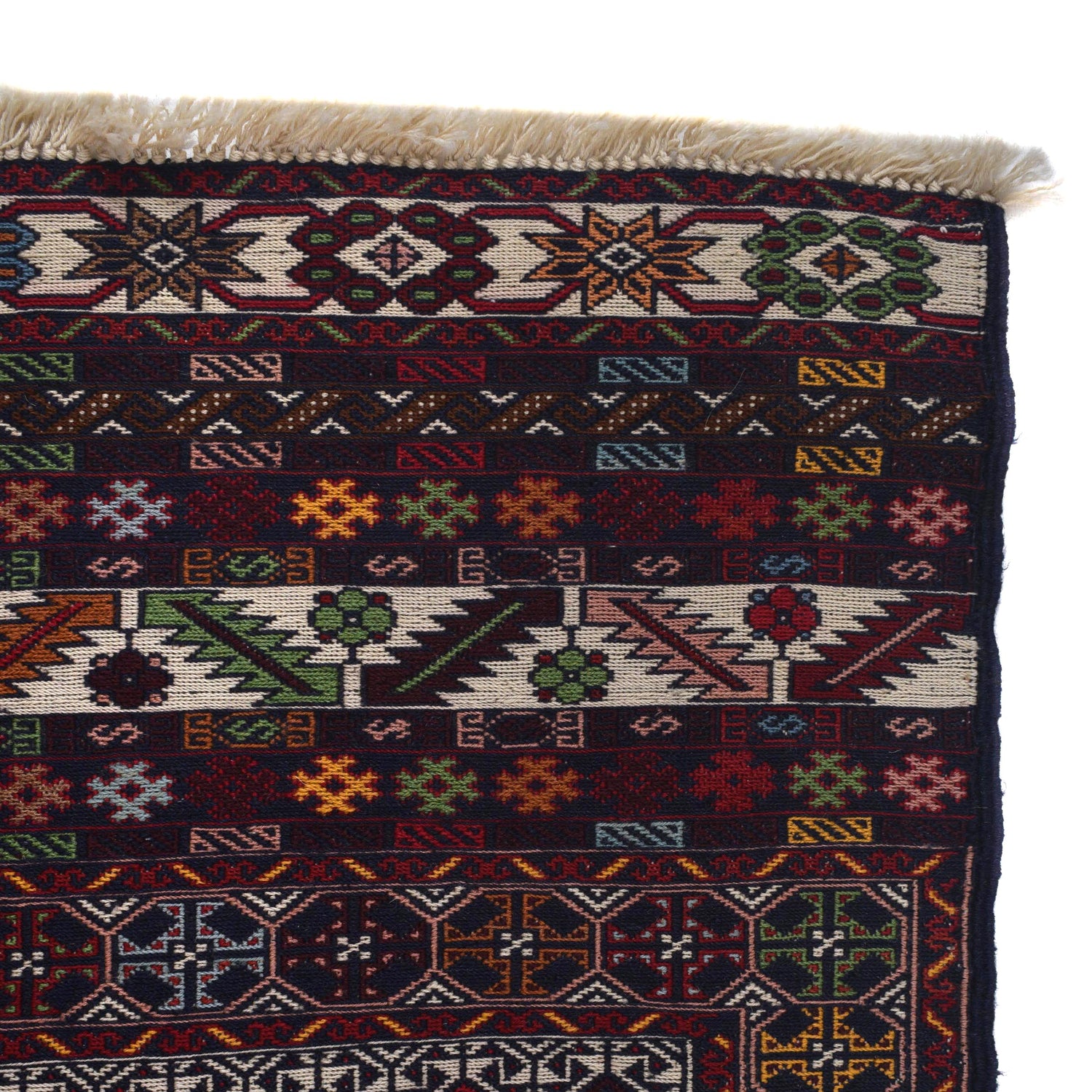 Maliki Kilim Area Rug Handmade Multi Geometric 3x5 ft