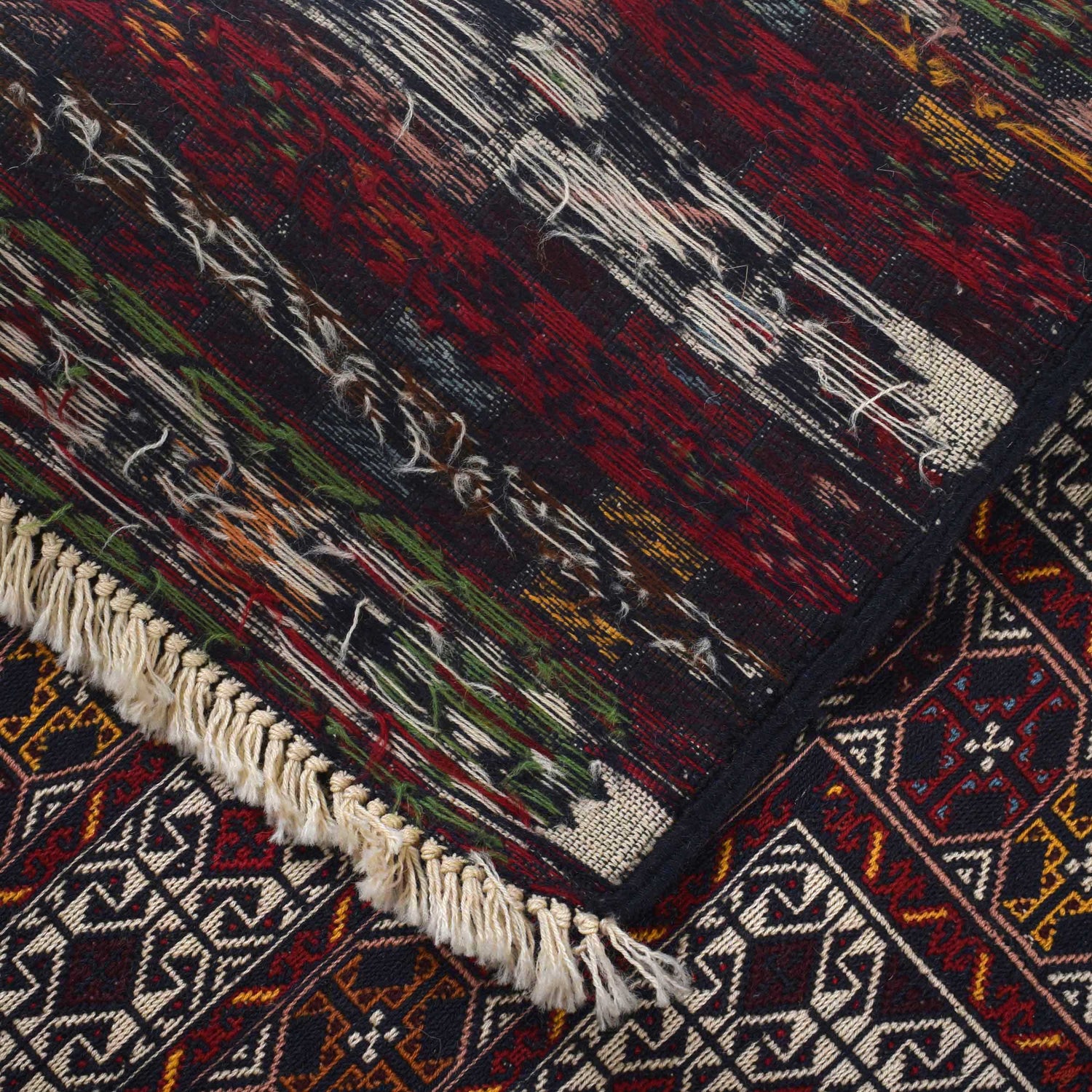 Maliki Kilim Area Rug Handmade Multi Geometric 3x5 ft