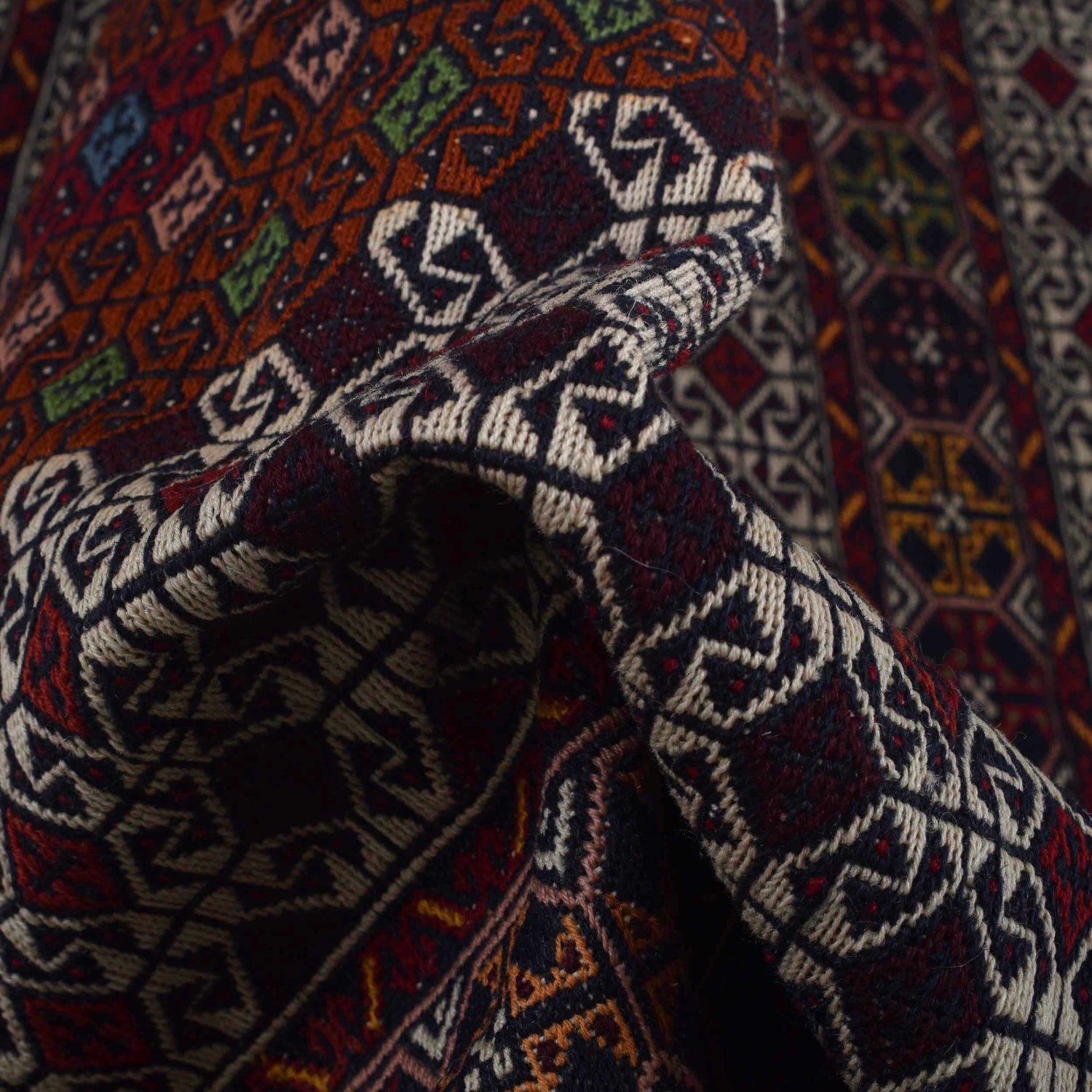 Maliki Kilim Area Rug Handmade Multi Geometric 3x5 ft