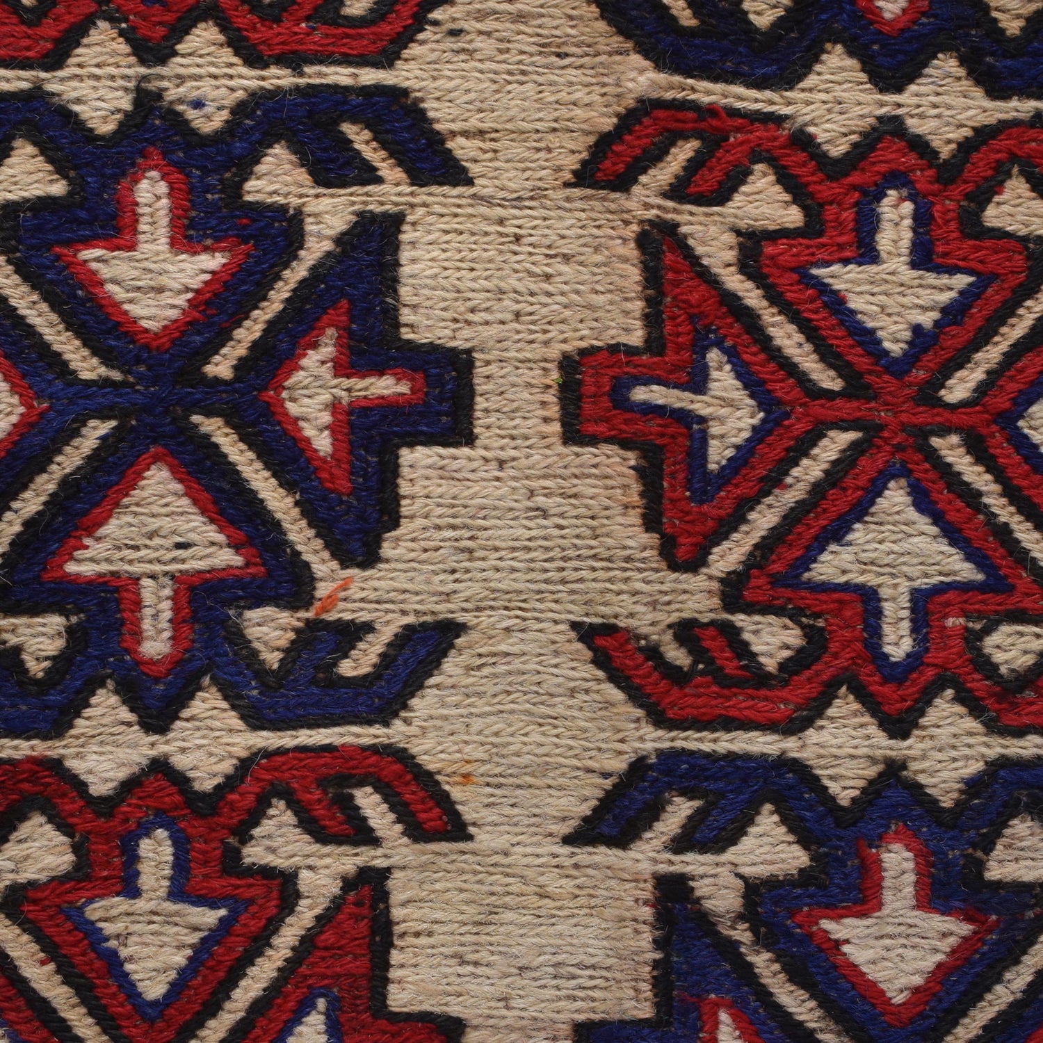 Saghari Kilim Area Rug Handmade Beige Floral 4x6 ft