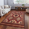 Saghari Kilim Area Rug Handmade Beige Floral 4x6 ft