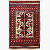 Saghari Kilim Area Rug Handmade Beige Floral 4x6 ft
