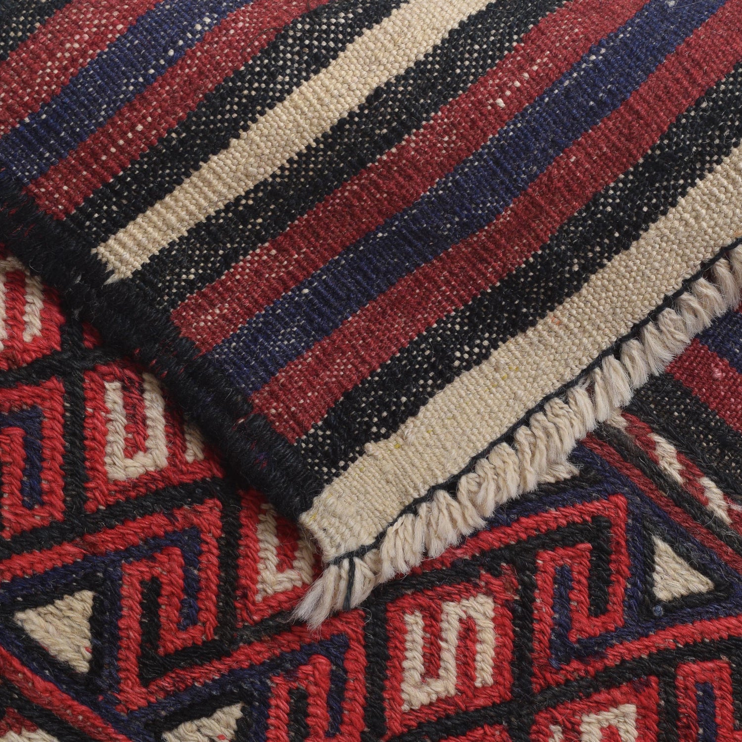 Saghari Kilim Area Rug Handmade Beige Floral 4x6 ft