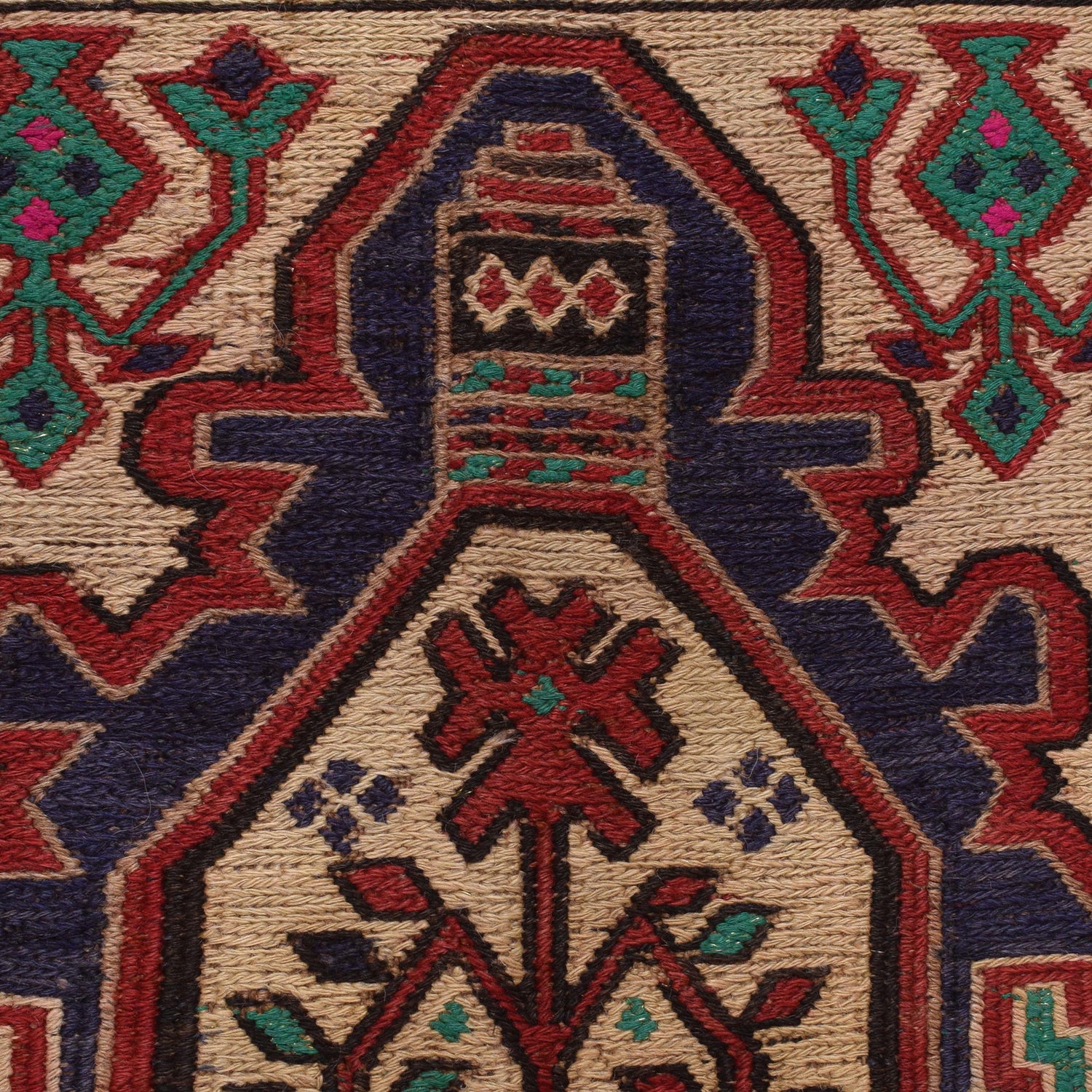 Saghari Kilim Area Rug Handmade Multi Floral 4x7 ft
