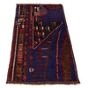 Pictorial Rug Handmade Navy Blue Design