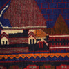 Pictorial Rug Handmade Navy Blue Design