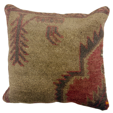 Cushion Cover Handmade Brown Floral 1x1 ft