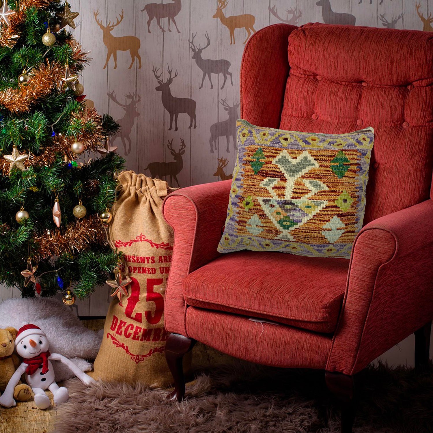 Handmade Kilim Cushion Cover Multi