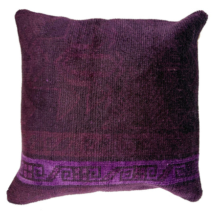 Cushion Cover Handmade Purple Floral 1x1 ft