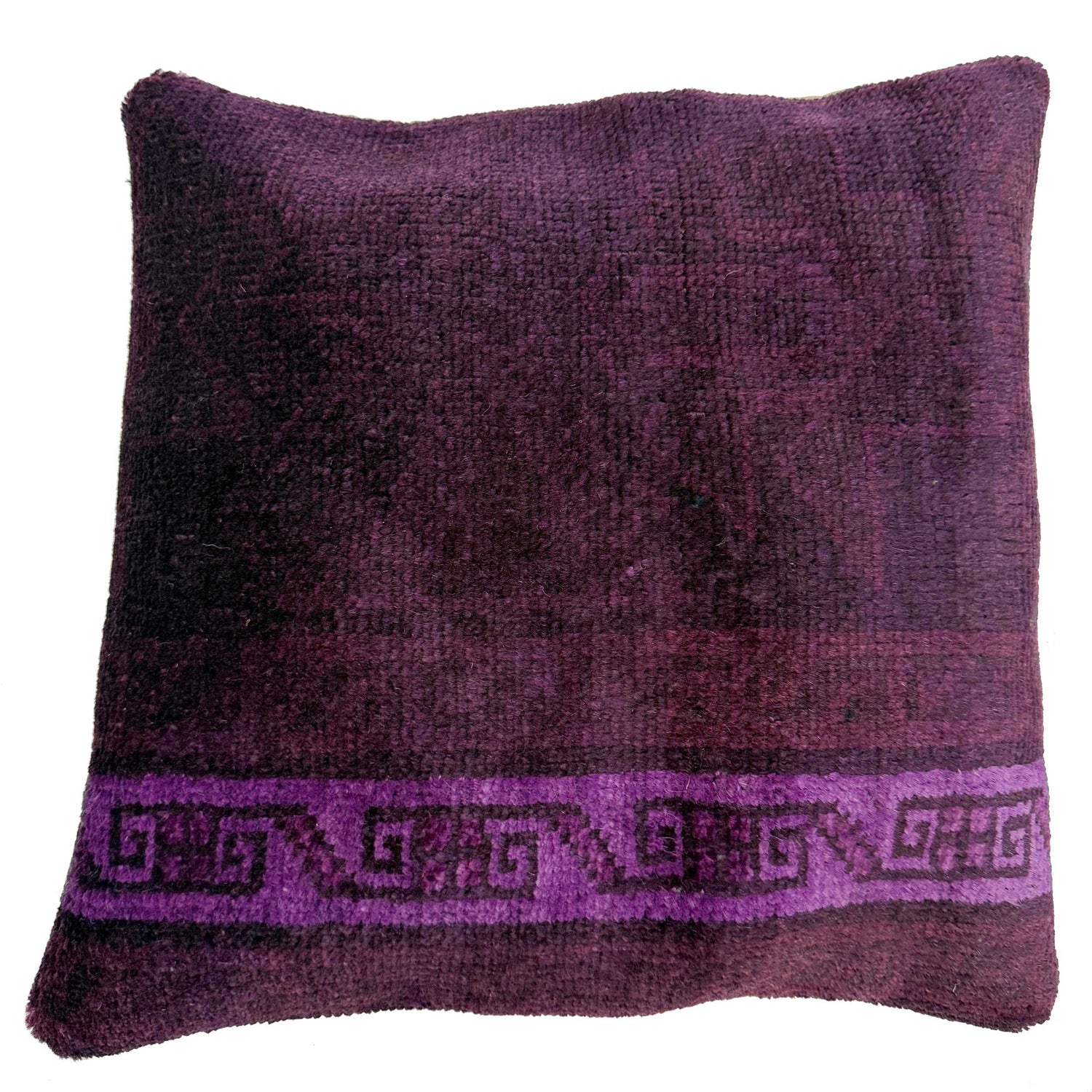 Cushion Cover Handmade Purple Floral 1x1 ft