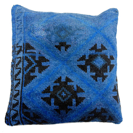 Cushion Cover Handmade Blue Floral 1x1 ft