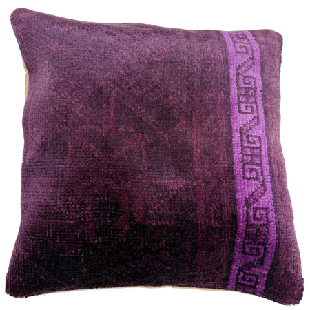 Cushion Cover Handmade Purple Floral 1x1 ft