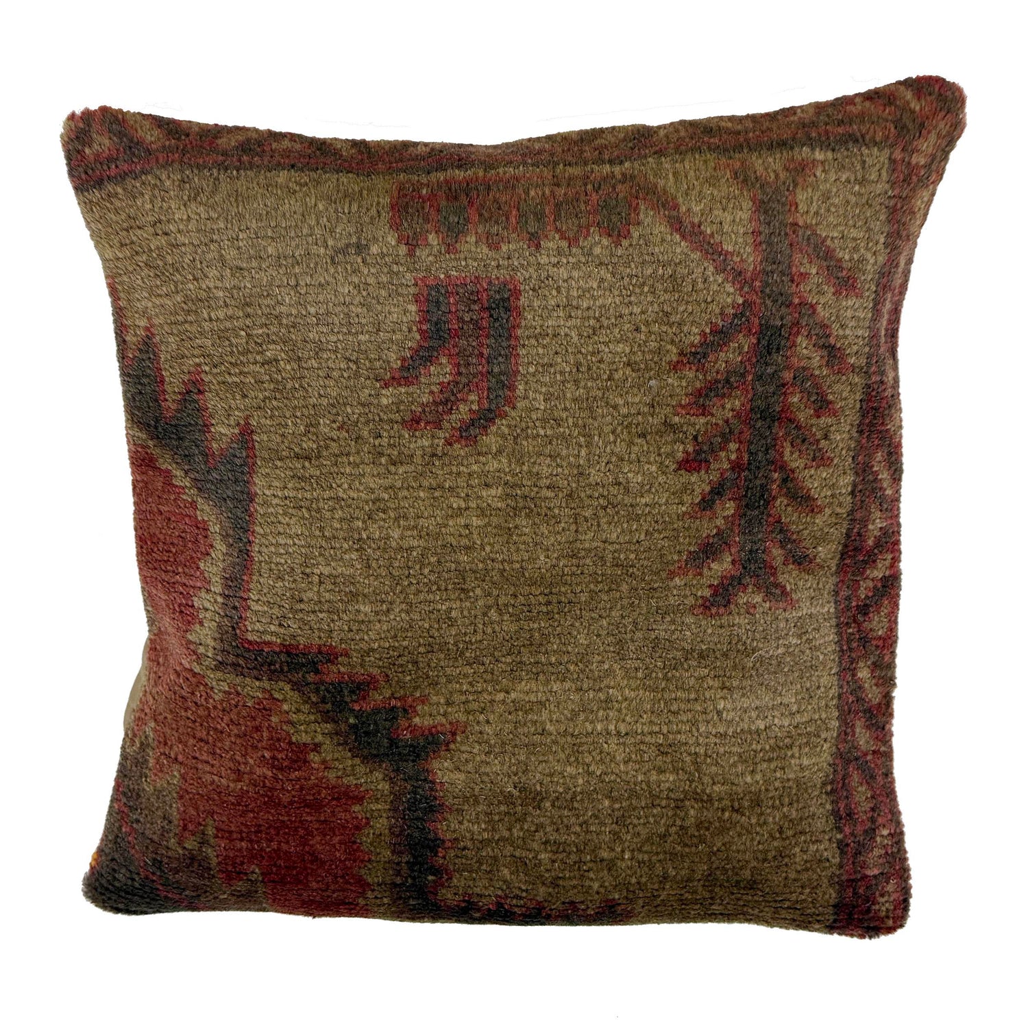 Cushion Cover Handmade Brown Floral 1x1 ft