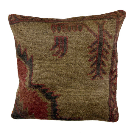 Cushion Cover Handmade Brown Floral 1x1 ft