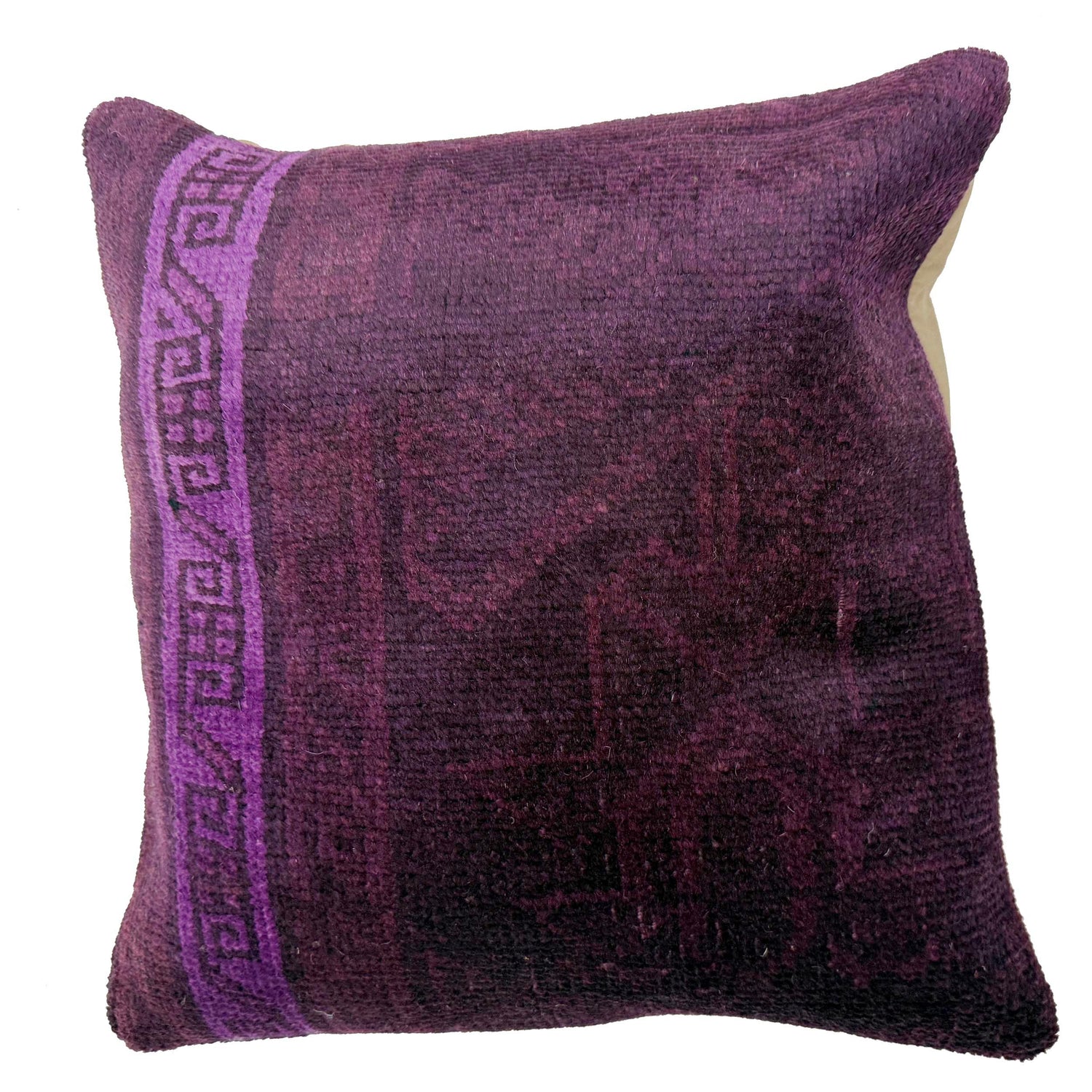 Cushion Cover Handmade Purple Floral 1x1 ft