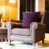 Cushion Cover Handmade Purple Floral 1x1 ft