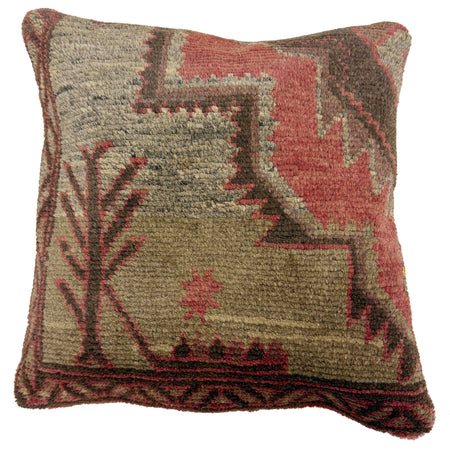 Cushion Cover Handmade Brown Floral 1x1 ft