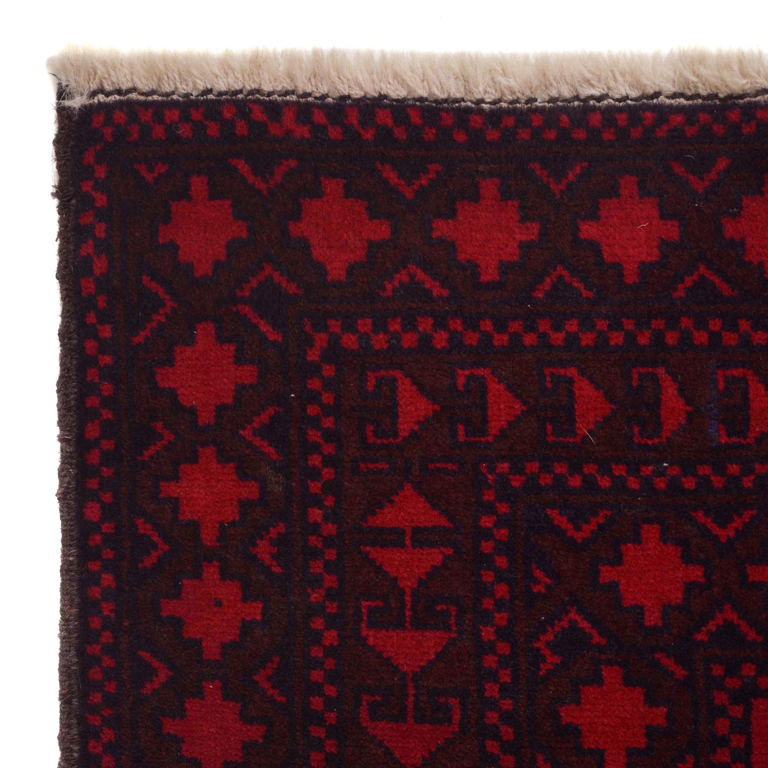 Baluchi Rug Handmade Deep Red Geometric 6x9 ft