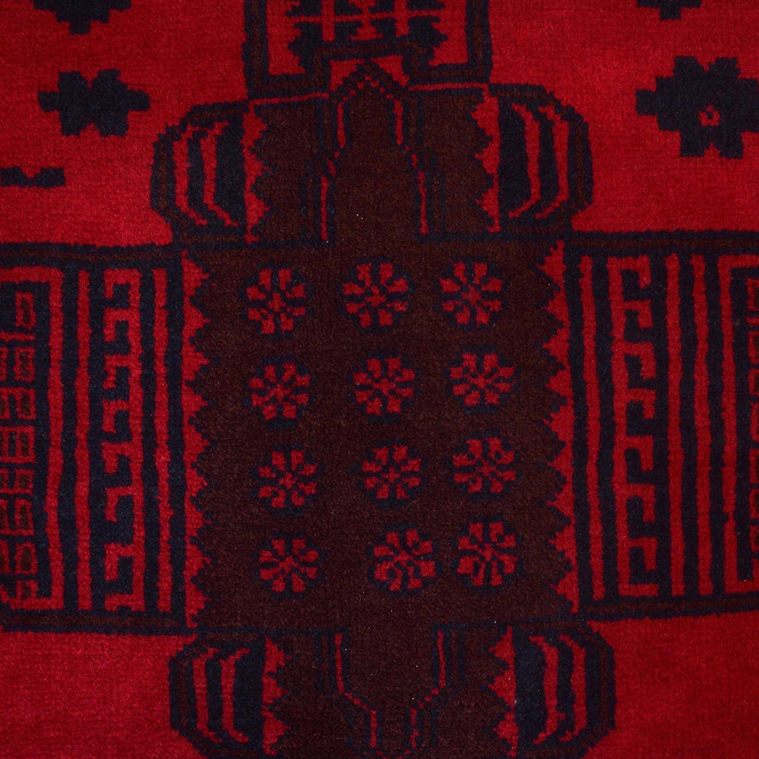 Baluchi Rug Handmade Deep Red Geometric 6x9 ft