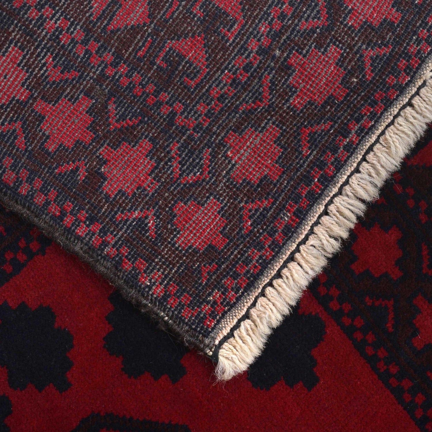 Baluchi Rug Handmade Deep Red Geometric 6x9 ft