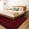 Baluchi Rug Handmade Deep Red Geometric 6x9 ft