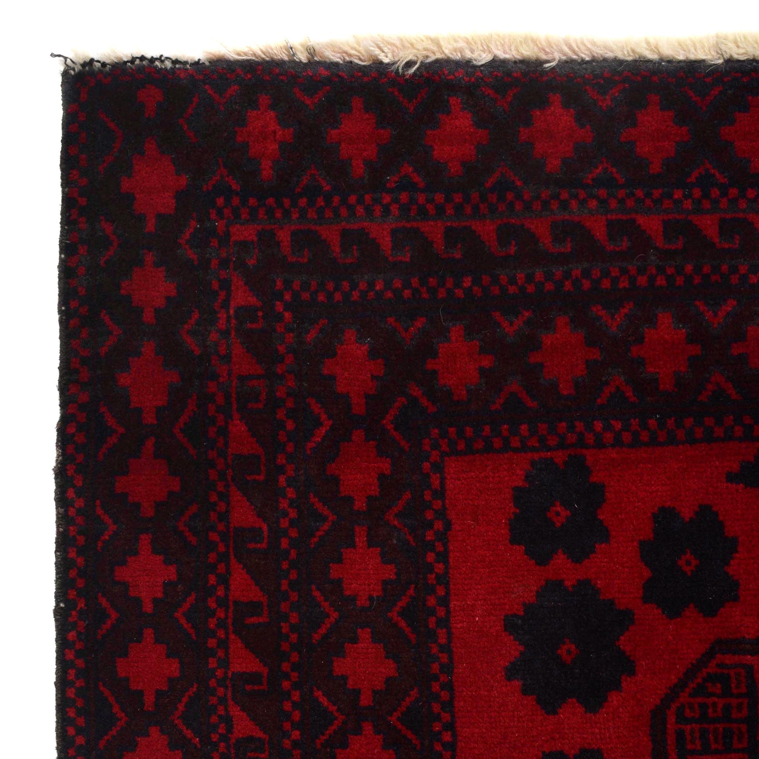 Baluchi Rug Handmade Deep Red Geometric 7x10 ft