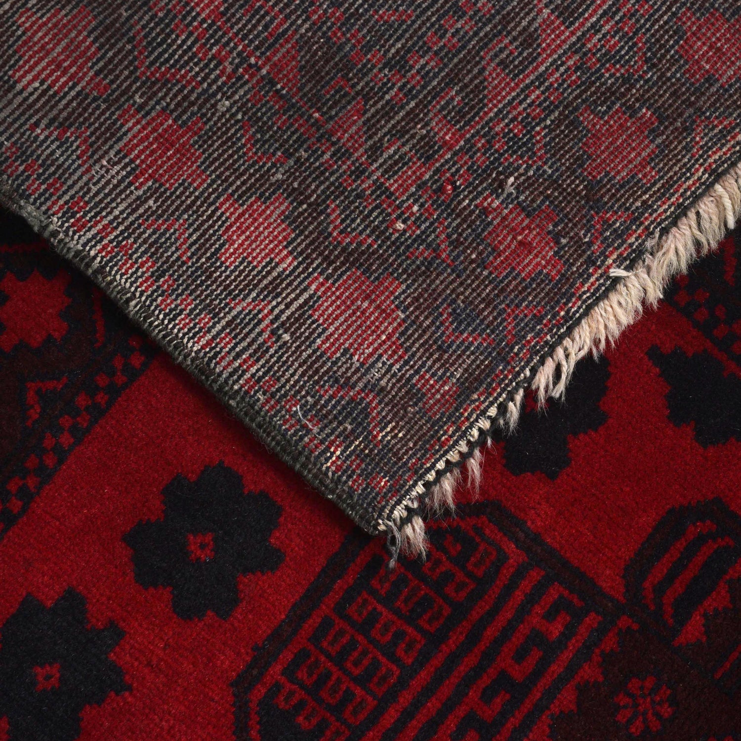 Baluchi Rug Handmade Deep Red Geometric 7x10 ft