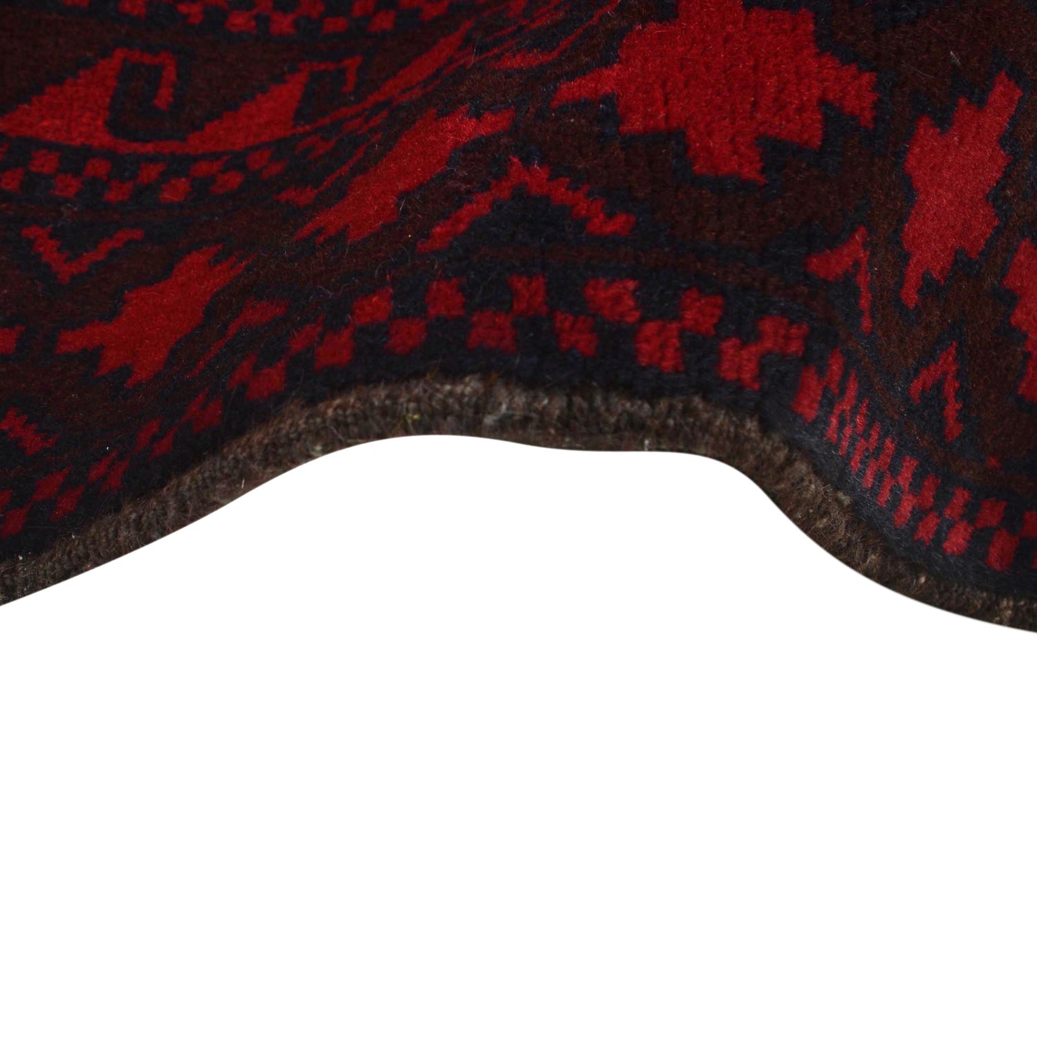 Baluchi Rug Handmade Deep Red Geometric 7x10 ft