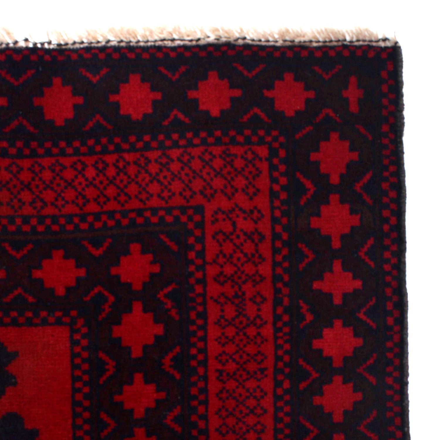 Baluchi Rug Handmade Deep Red Geometric 7x10 ft