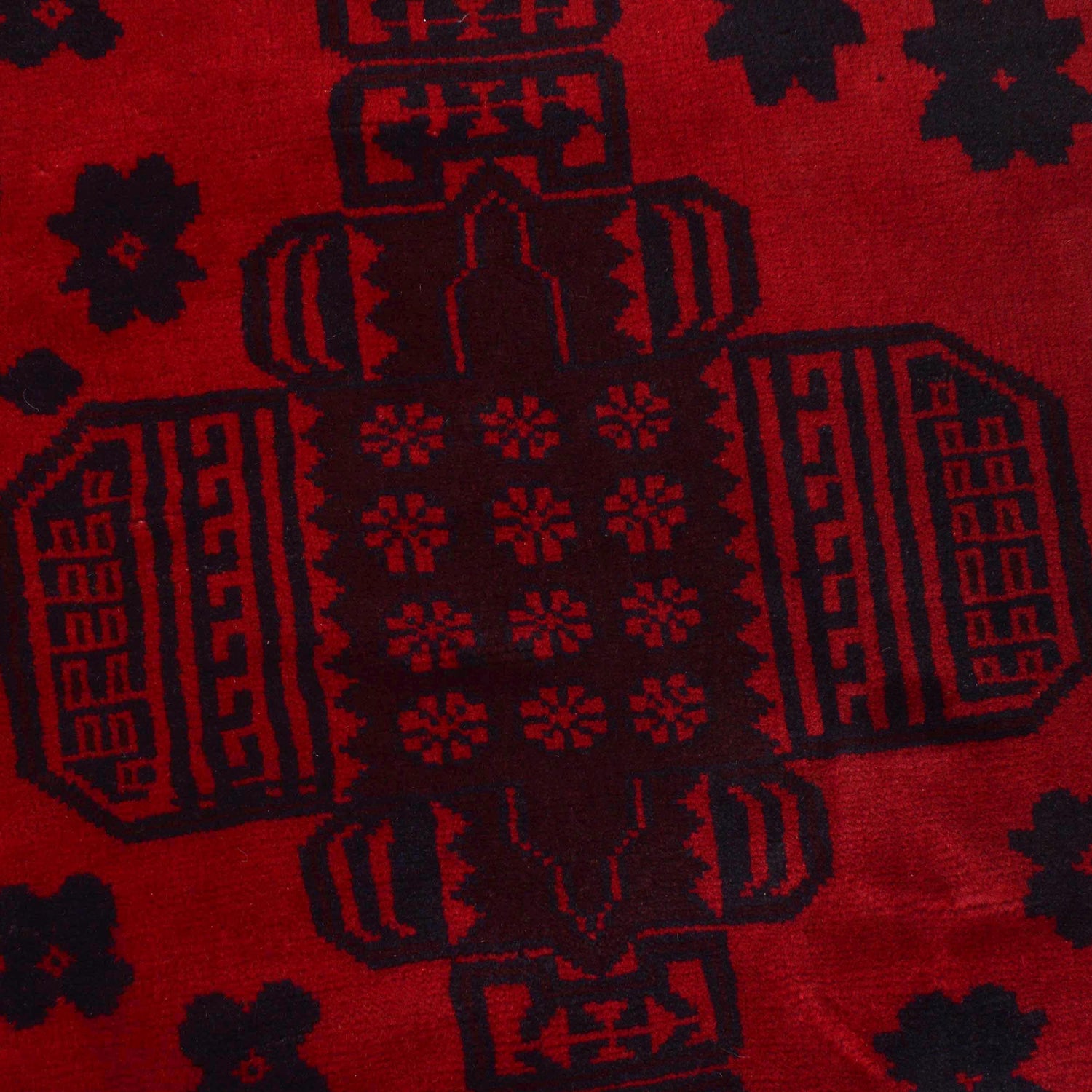Baluchi Rug Handmade Deep Red Geometric 7x10 ft