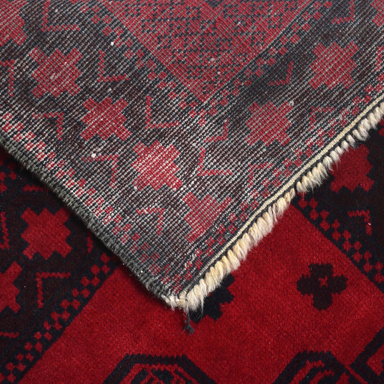 Baluchi Rug Handmade Deep Red Geometric 7x10 ft