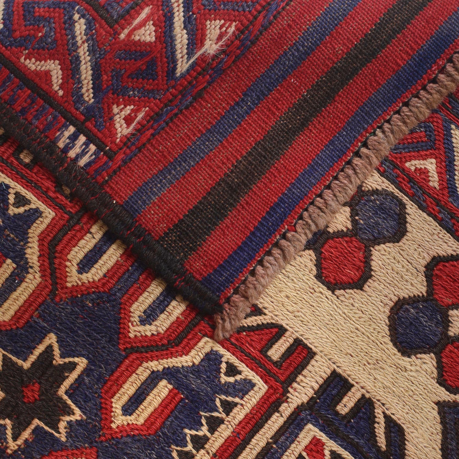 Saghari Kilim Area Rug Handmade Beige Floral 3x5 ft