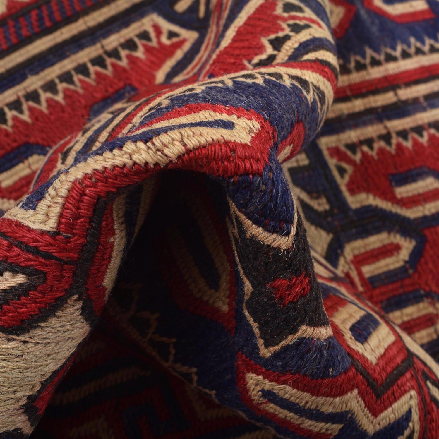 Saghari Kilim Area Rug Handmade Beige Floral 3x5 ft