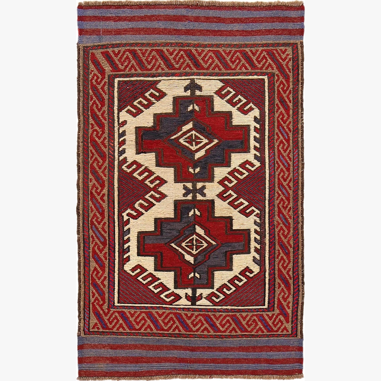 Saghari Kilim Area Rug Handmade Multi Floral 3x5 ft