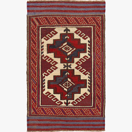 Saghari Kilim Area Rug Handmade Multi Floral 3x5 ft