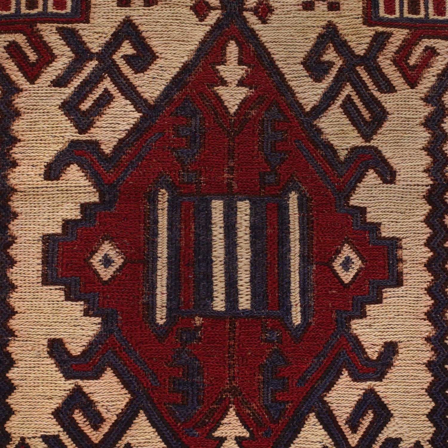 Saghari Kilim Area Rug Handmade Beige Floral 3x5 ft