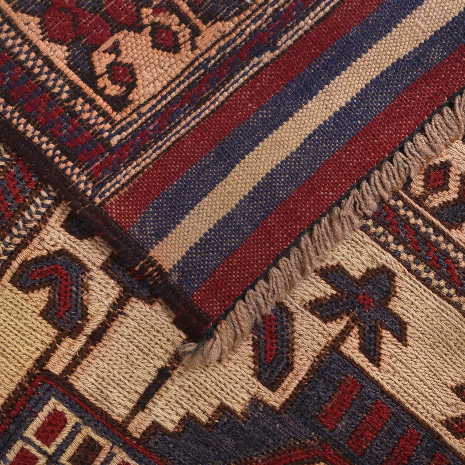 Saghari Kilim Area Rug Handmade Beige Floral 3x5 ft