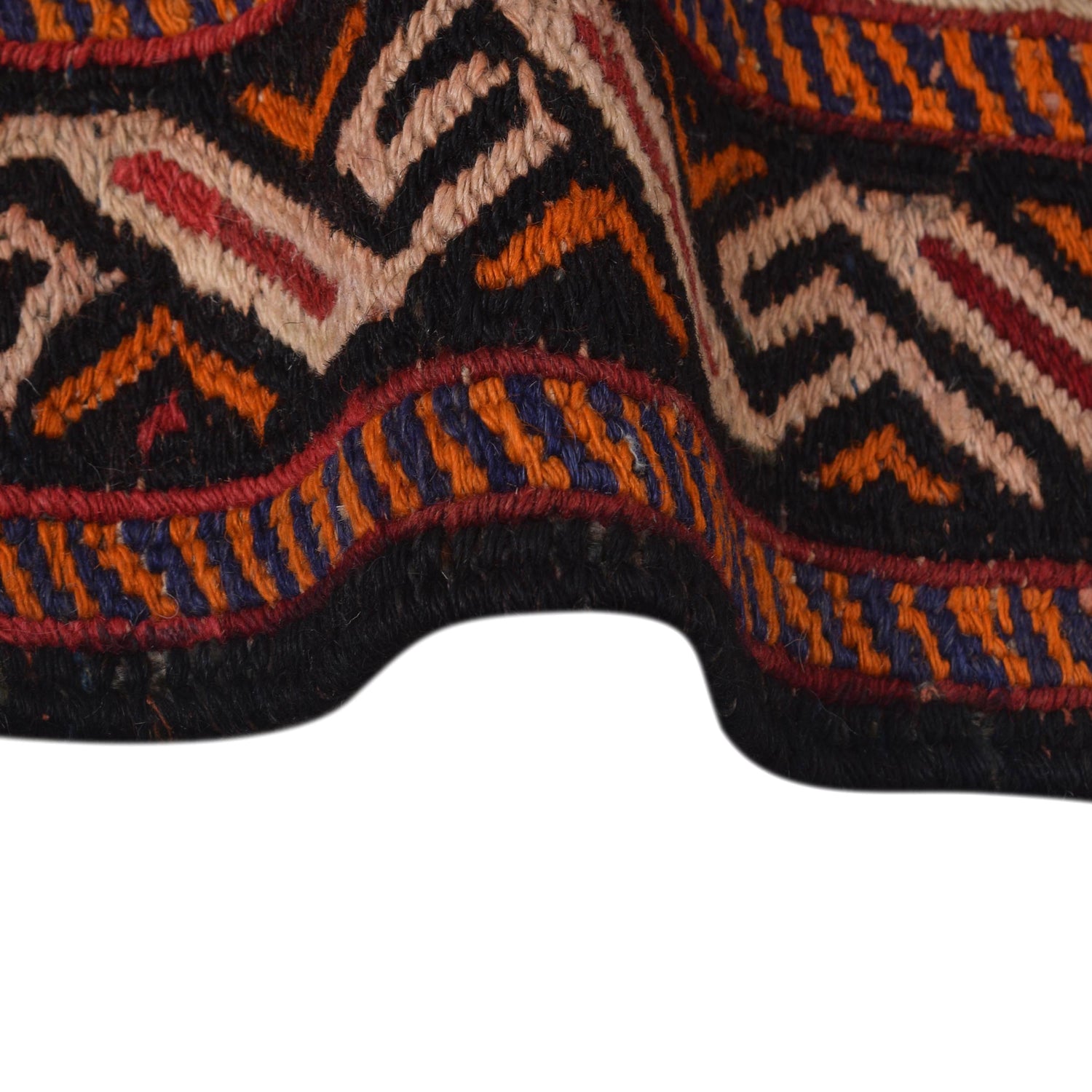 Saghari Kilim Area Rug Handmade Beige Floral 2x4 ft
