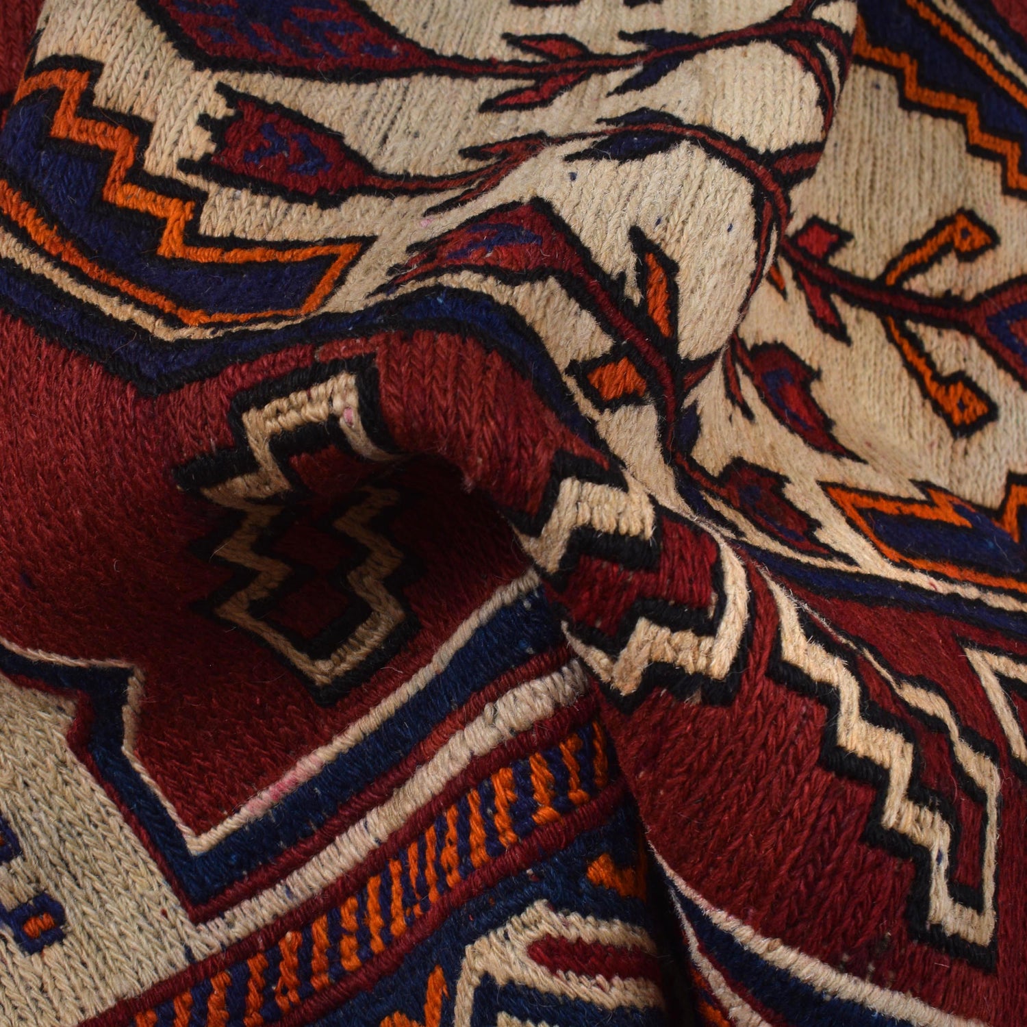 Saghari Kilim Area Rug Handmade Beige Floral 3x5 ft