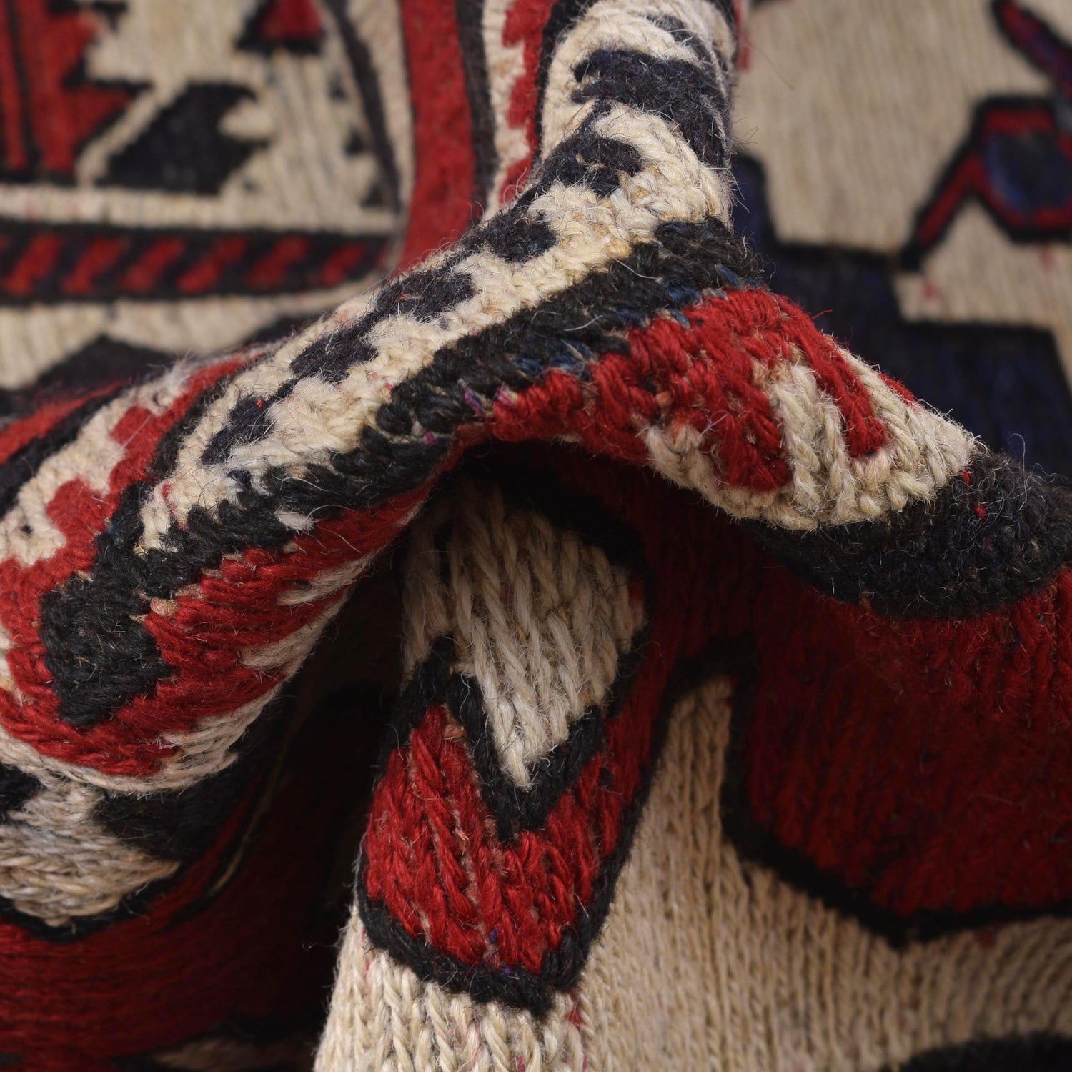 Saghari Kilim Area Rug Handmade Beige Floral 3x5 ft