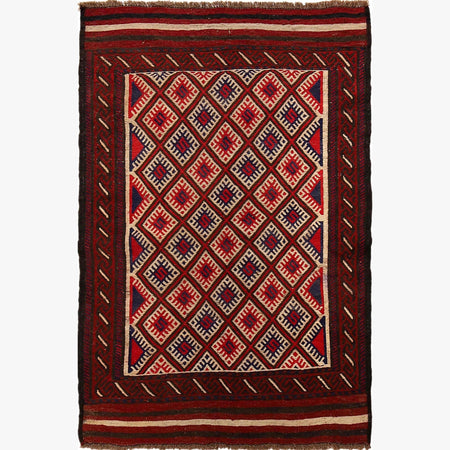 Saghari Kilim Area Rug Handmade Multi Floral 3x5 ft