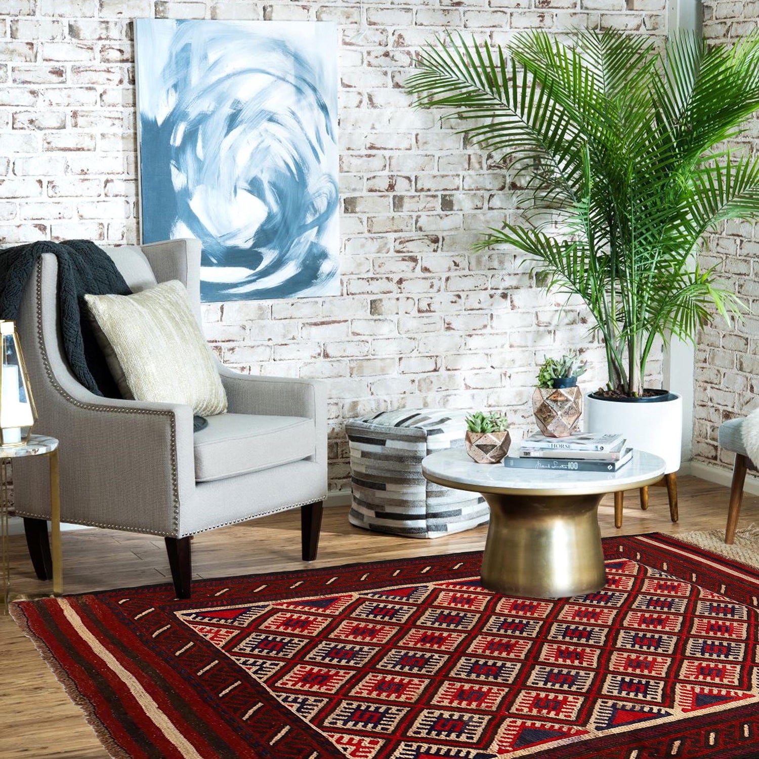 Saghari Kilim Area Rug Handmade Multi Floral 3x5 ft